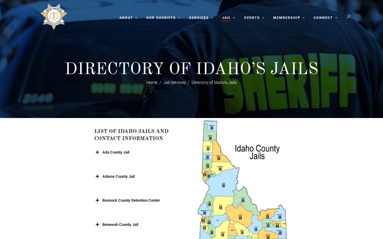 Benewah County Jail directory entry for release records contact